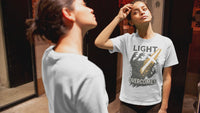Light Overcomes Christian Faith Graphic T-Shirt