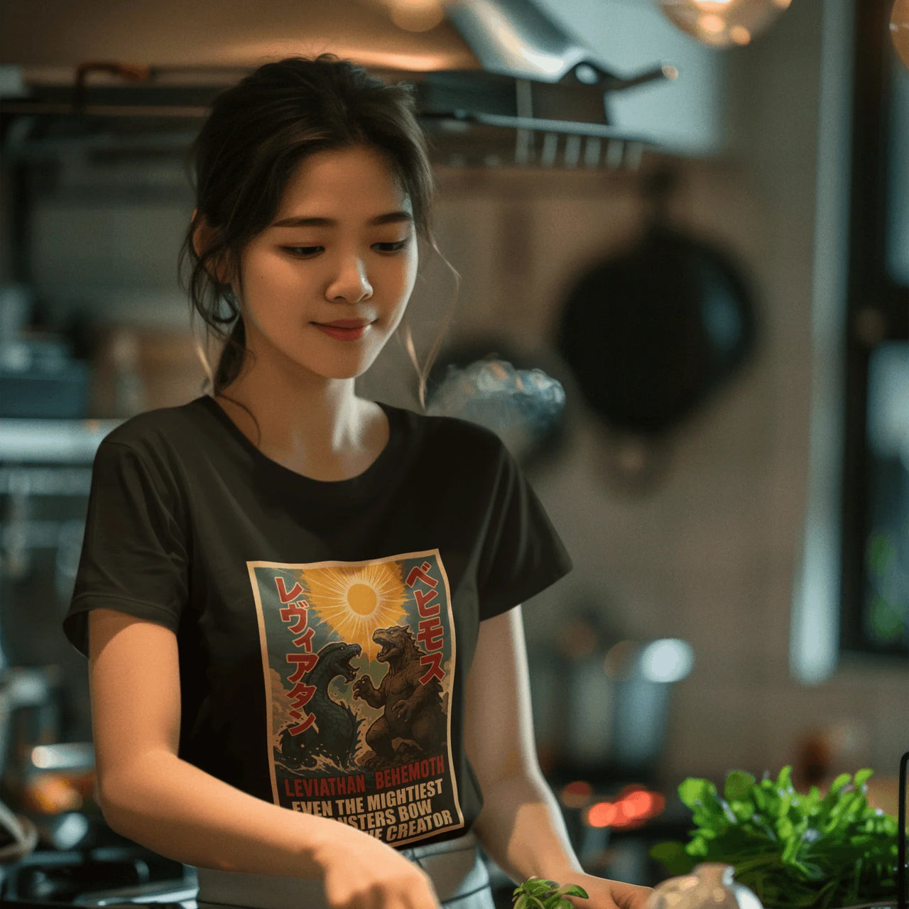 Leviathan vs Behemoth Women’s Kaiju Christian Tee - Ctrl Alt Believe