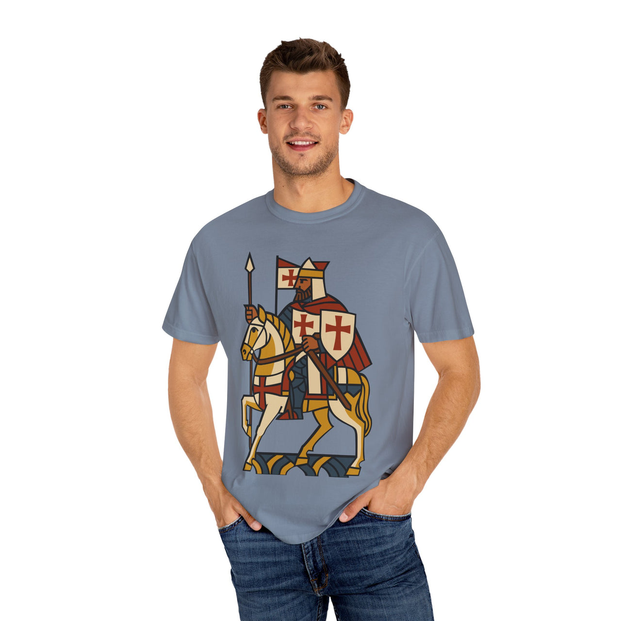 Crusader King Medieval Warrior Christian Graphic Tee