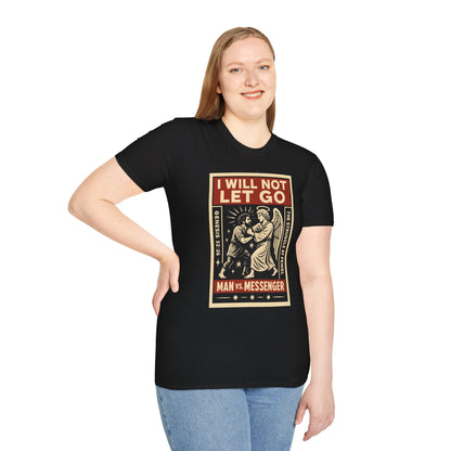 "I Will Not Let Go" Vintage Fight Poster T-Shirt – Jacob vs. The Angel (Genesis 32:26)