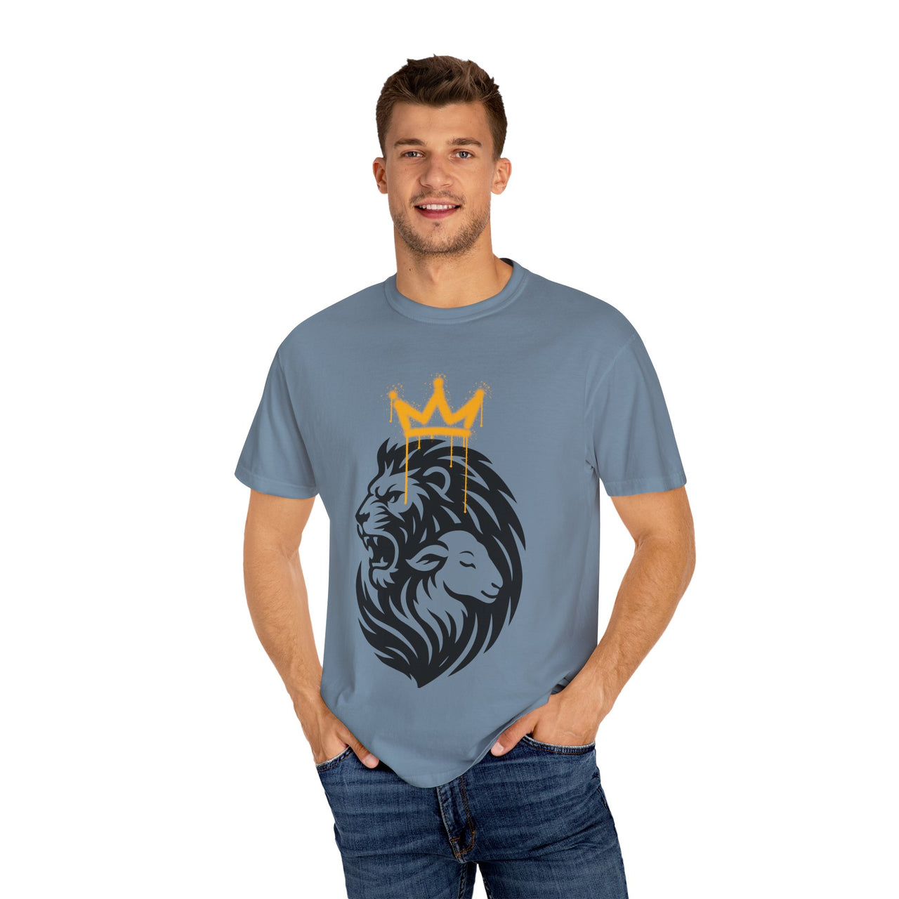 Lion and Lamb Tribal Crown Christian Faith Tee