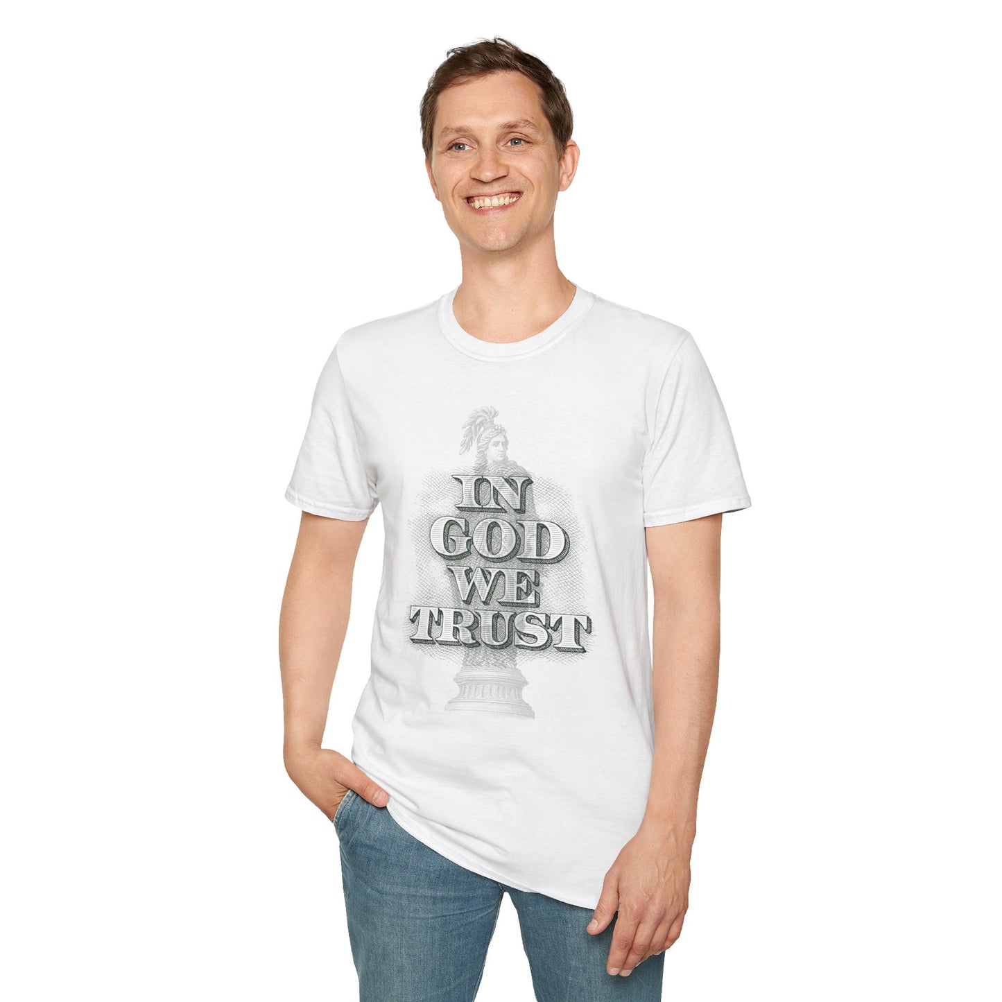Unisex T-Shirt with 'In God We Trust' Design, Faith-Based Shirt, Casual Religious Tee, Gift for Christians, Inspirational Apparel