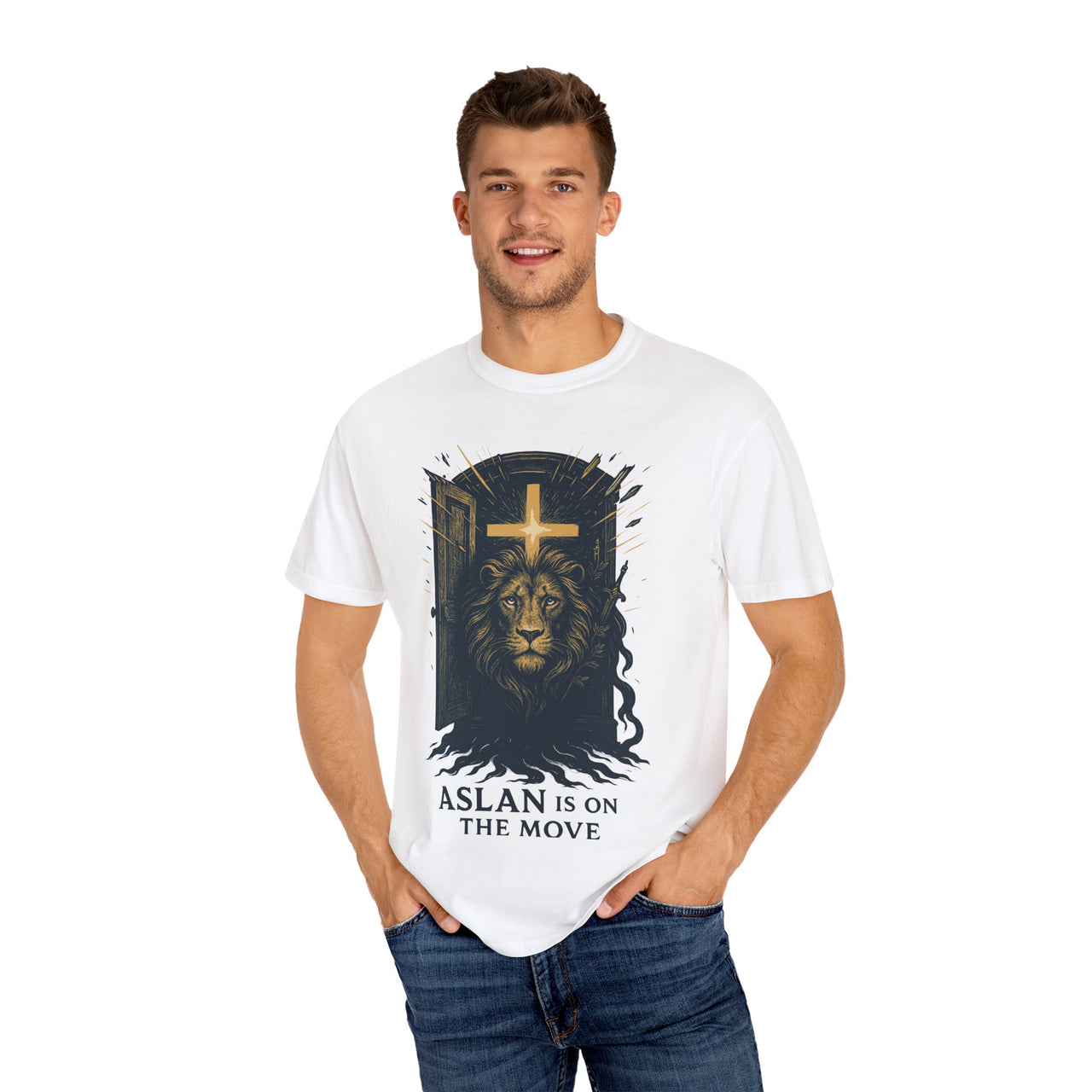 Roar Beyond the Door Aslan Christian Graphic T-Shirt