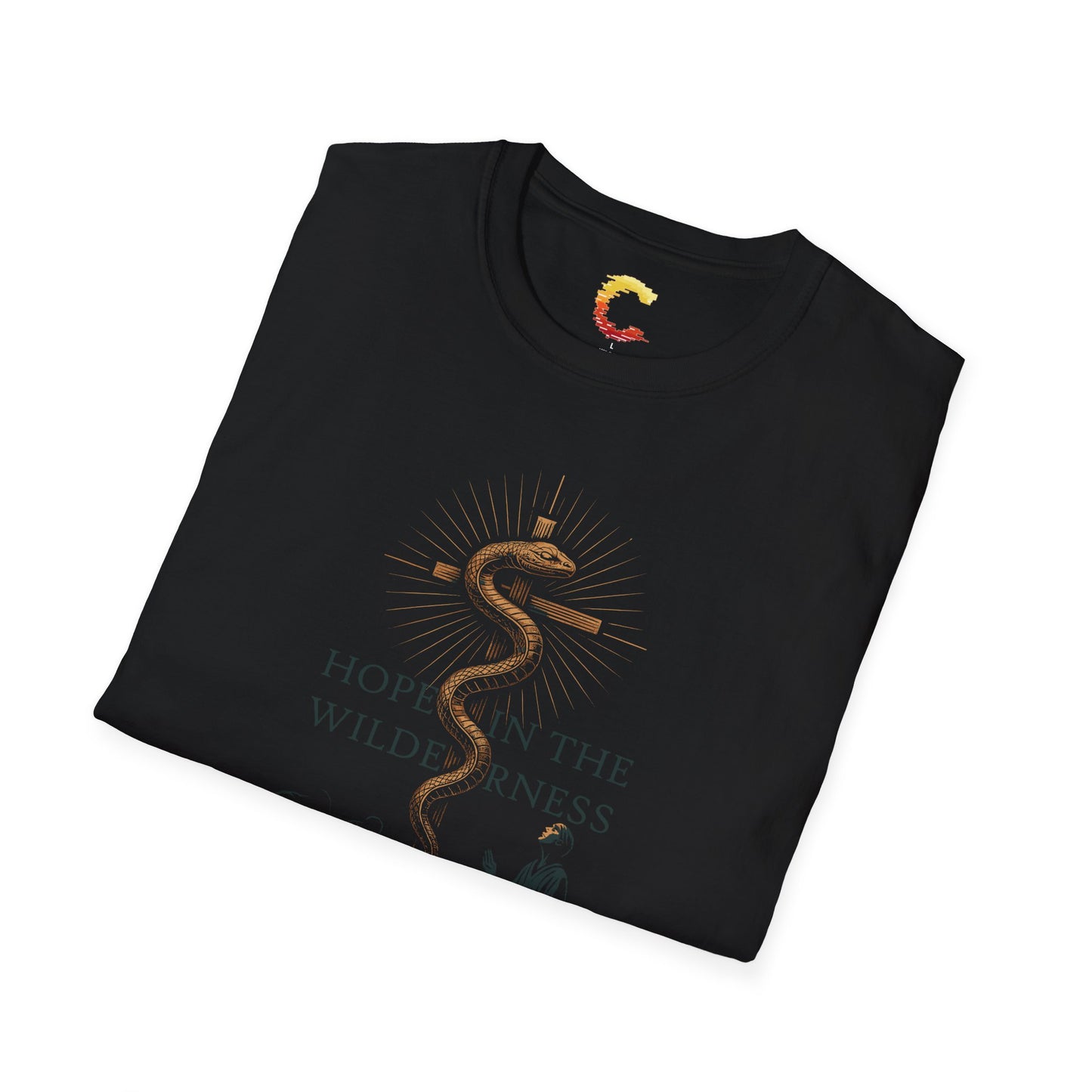 "Hope in the Wilderness" – Bronze Serpent Christian T-Shirt