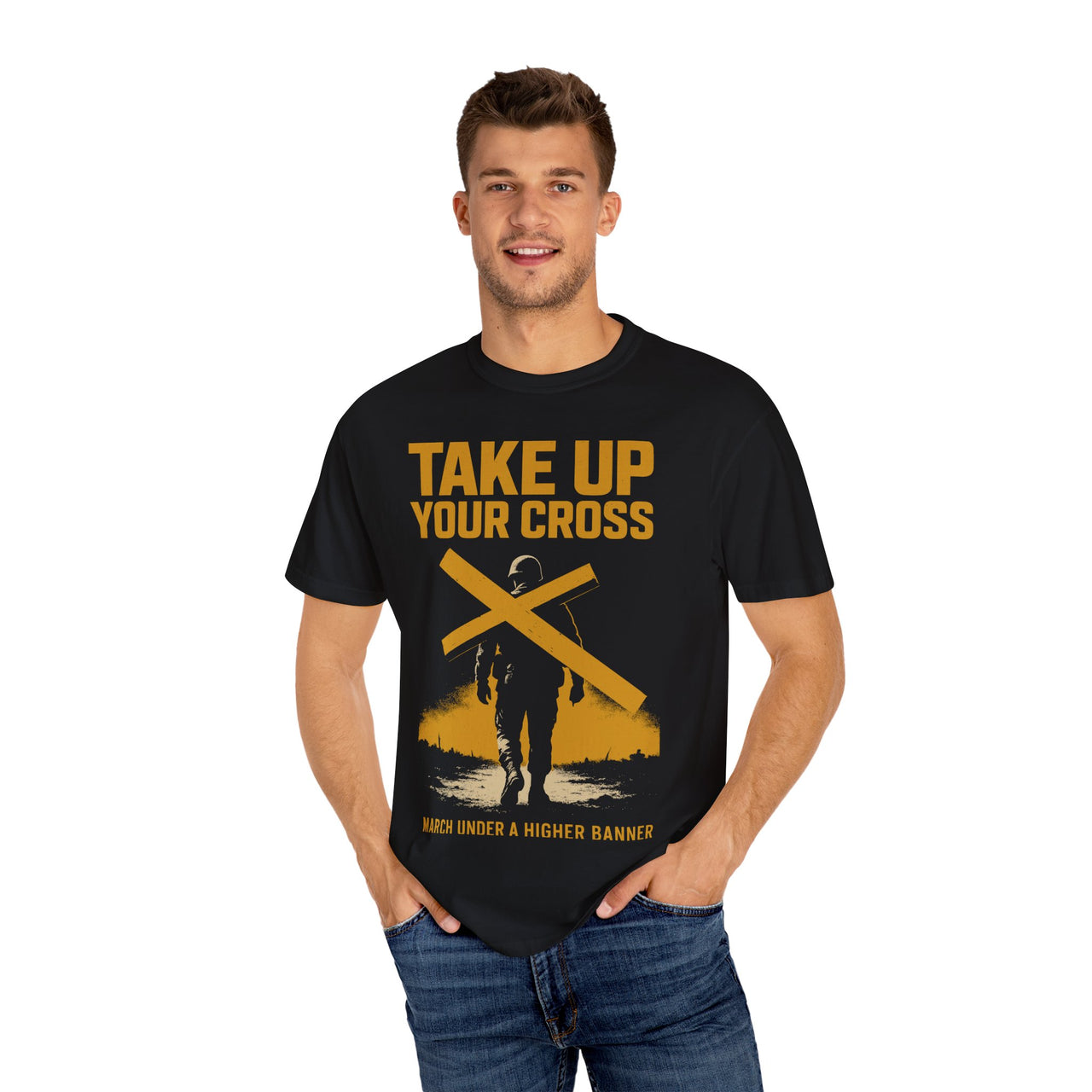Take Up Your Cross Matthew 16:24 Christian Command Tee