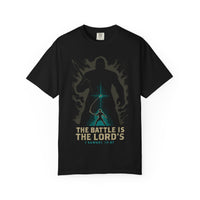 Battle is the Lord’s David and Goliath Christian Tee