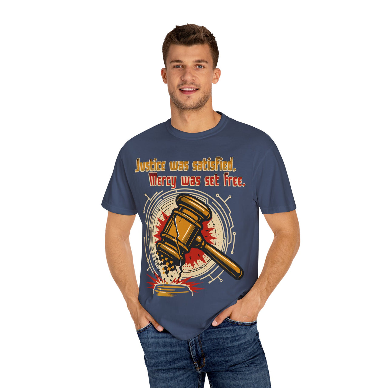 Gavel Split - Justice Meets Mercy Christian T-Shirt