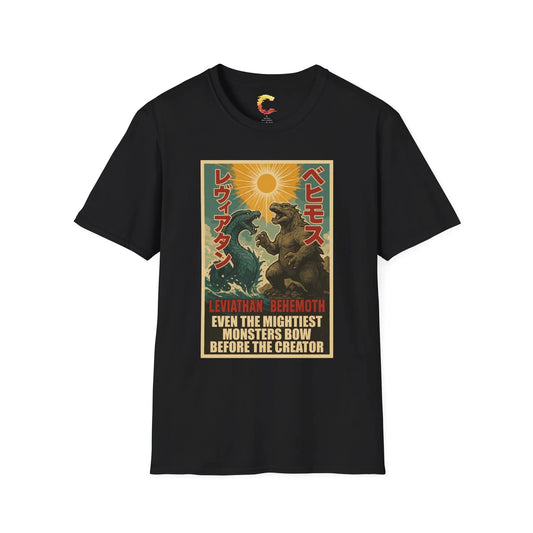 Leviathan vs Behemoth Kaiju Christian Graphic Tee - Ctrl Alt Believe
