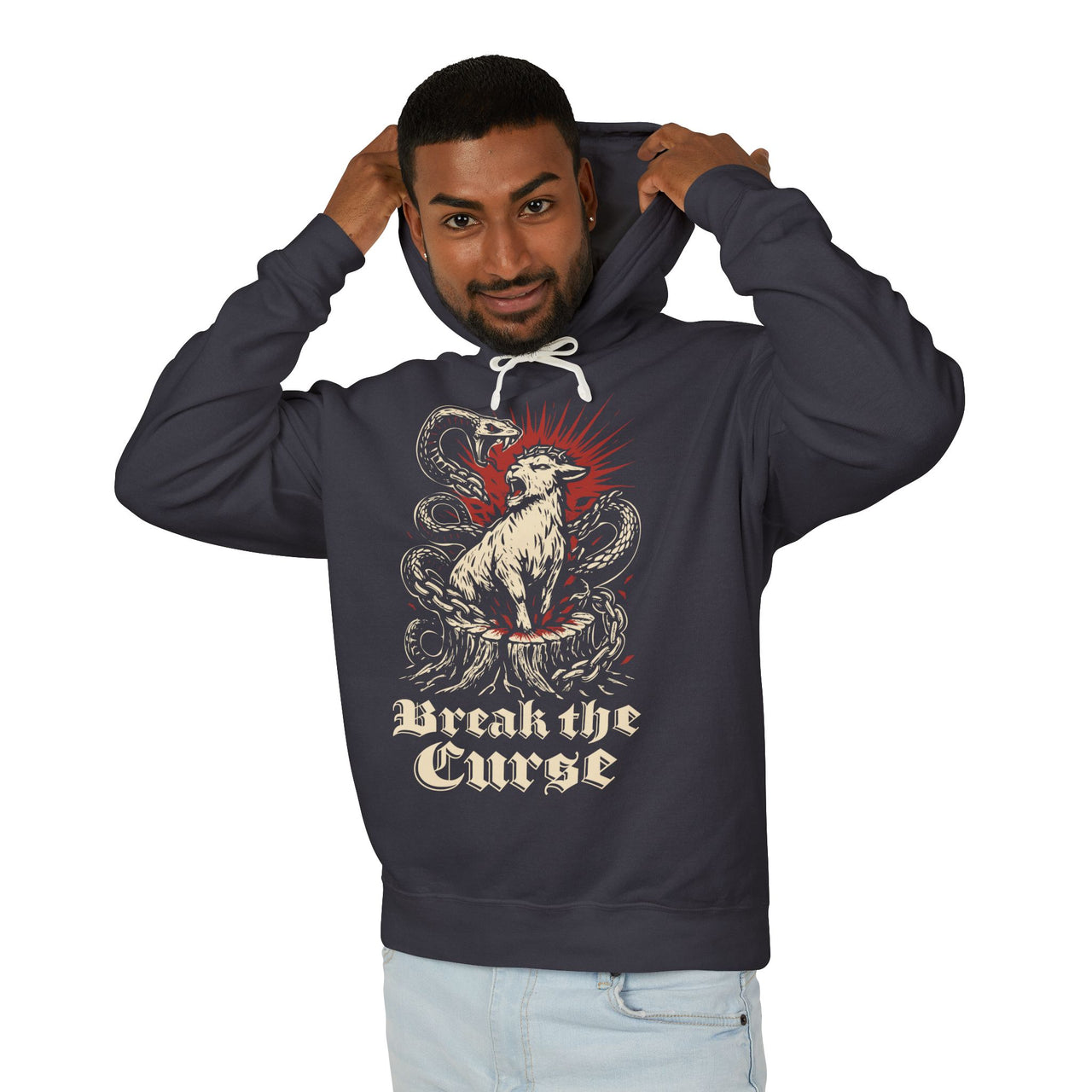 Break the Curse Roaring Lamb Christian Graphic Hoodie