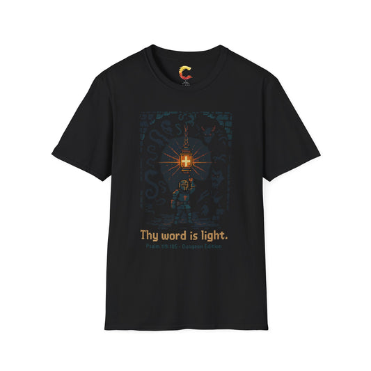 Thy Word Is Light – Dungeon Edition (Pixel Art Tee)