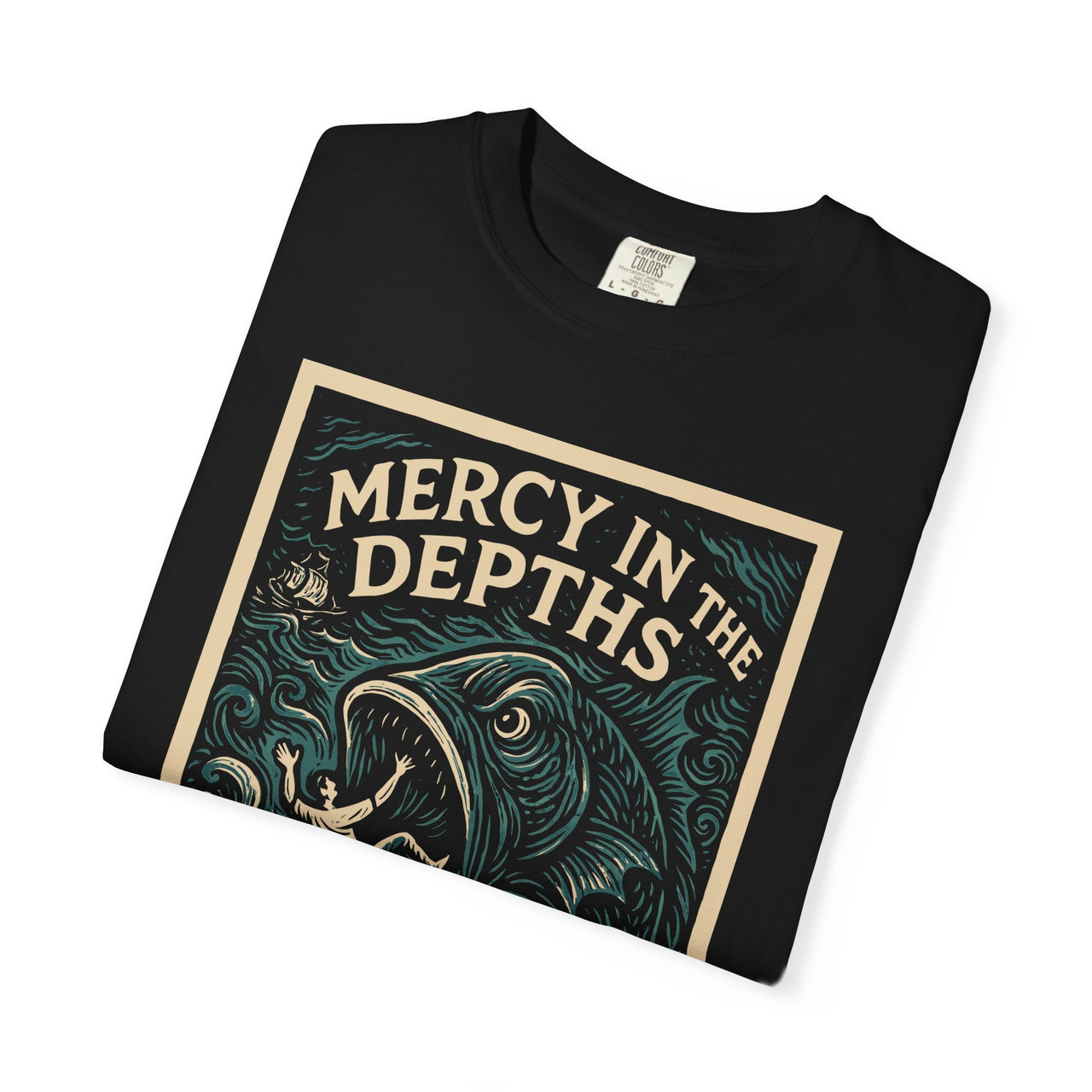 Mercy in the Depths Jonah 2:6 Christian Graphic Tee