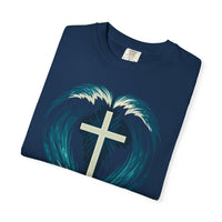 Cross in the Waves Christian Graphic T-Shirt — Faith-Inspired Spiritual Apparel Tee