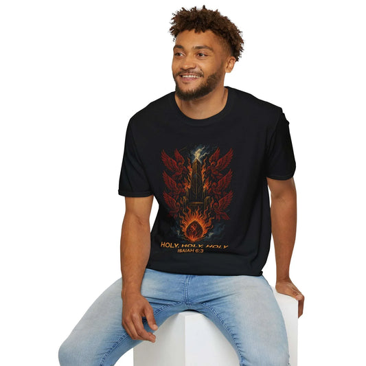 Fiery Throne Isaiah 6:3 Holy Holy Holy Christian Tee - Ctrl Alt Believe