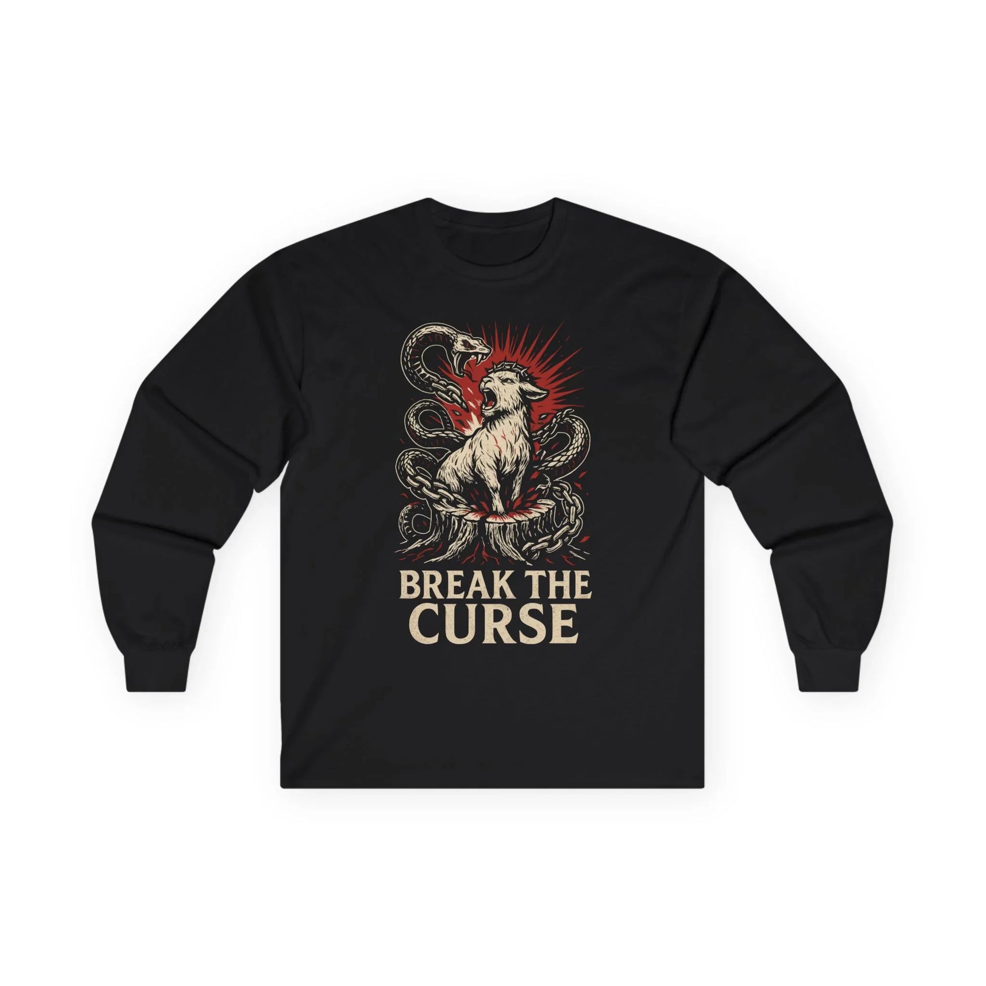 Break the Curse Roaring Lamb Christian Graphic Long Sleeve Tee - Ctrl Alt Believe