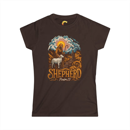Women’s Faith-Inspired Tee, Comfortable T-Shirt with Shepherd Design, Perfect for Faith Celebrations, Gift for Religious Friends