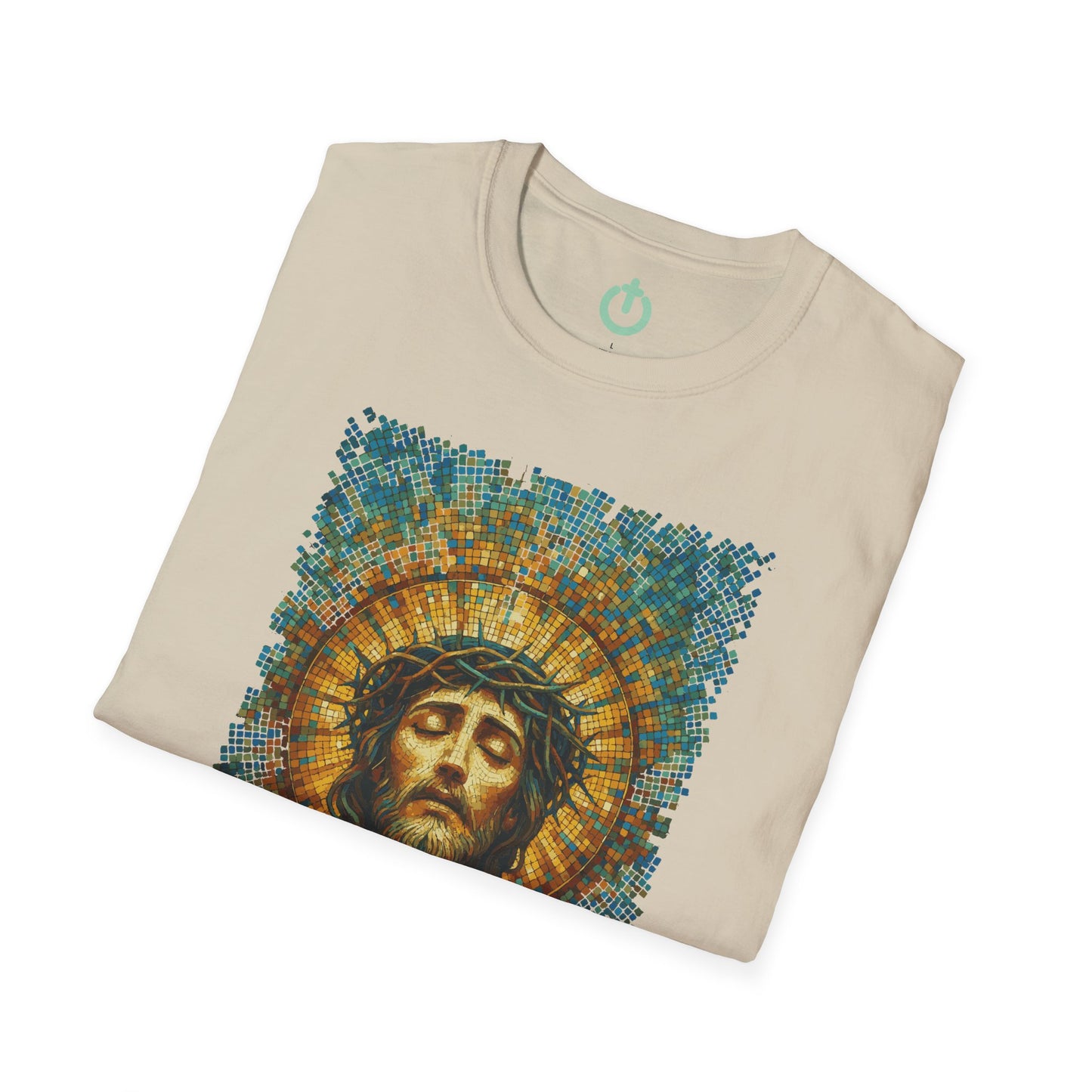 Jesus Mosaic Christian Art T-Shirt – Inspired by Ancient Tile Designs