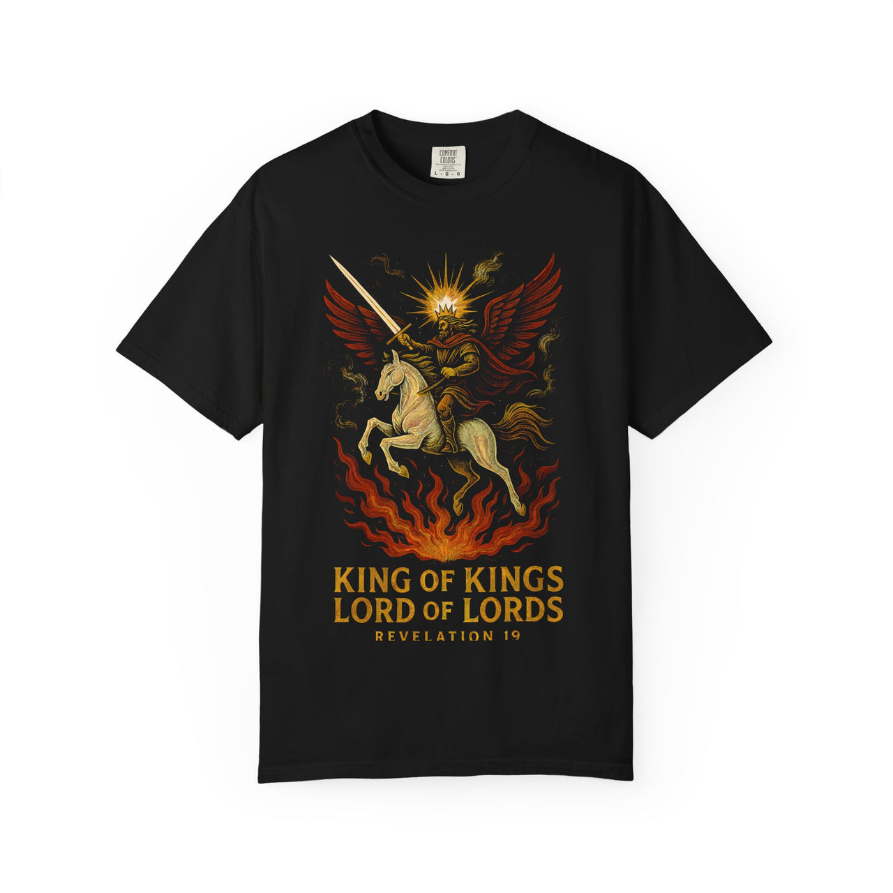 King of Kings Rider Revelation 19 Christian Tee and T-Shirt Faith Apparel
