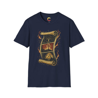 "The Scroll Still Unfolds" – Epic Biblical Saga Tee