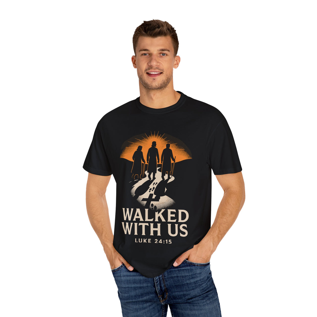 Walked With Us - Road to Emmaus Bible Verse Luke 24 Christian Tee