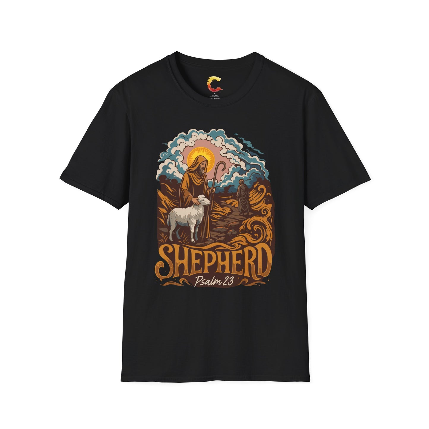 Shepherd Psalm 23 T-Shirt, Unisex Softstyle Tee, Faith-Based Apparel, Christian Gift, Inspirational Clothing