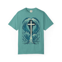 Cross in the Waves Christian Graphic T-Shirt — Faith-Inspired Spiritual Apparel Tee