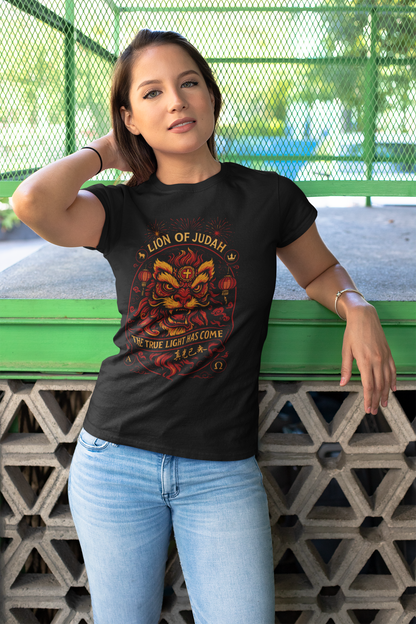 Spiritual Graphic Tee: Lion of Judah Design, Unisex T-Shirt for Faith Festivals, Everyday Wear, Unique Gift, Religious Apparel
