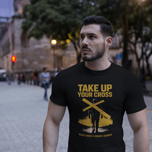 Take Up Your Cross Matthew 16:24 Christian Command Tee - Ctrl Alt Believe