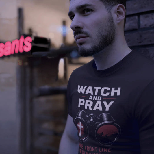 Watch and Pray Matthew 26:41 Christian Command Tee - Ctrl Alt Believe