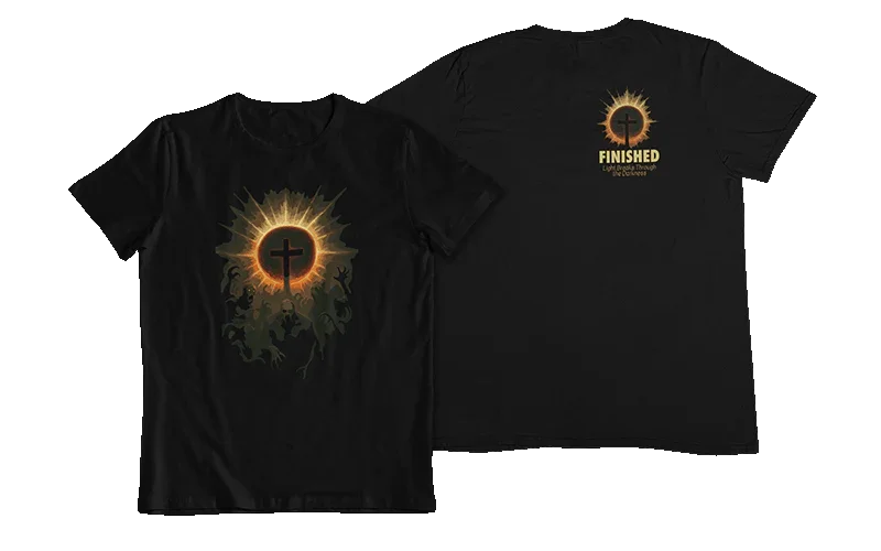 Finished Crucifixion Eclipse Christian Tee - Ctrl Alt Believe