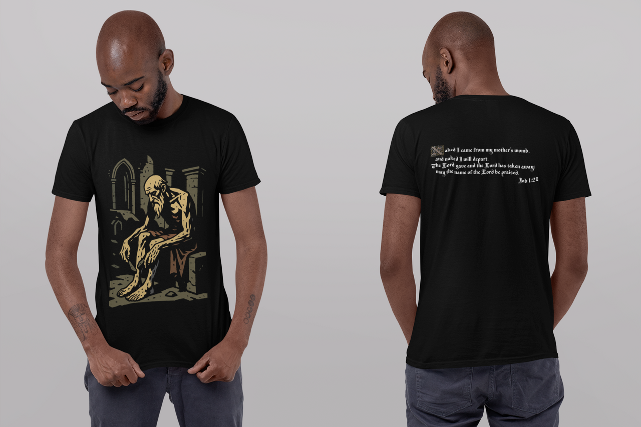 ASH AND FAITH - The Trial of Job Gothic-Inspired T-shirt