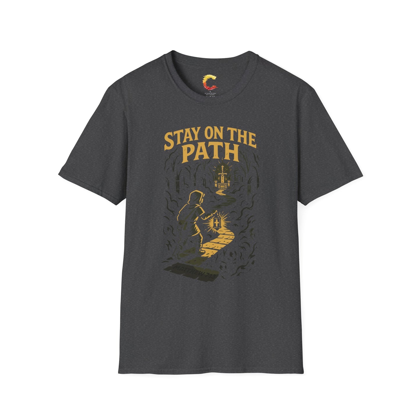 Stay on the Path – Matthew 7:13 Dungeon Crawler Tee