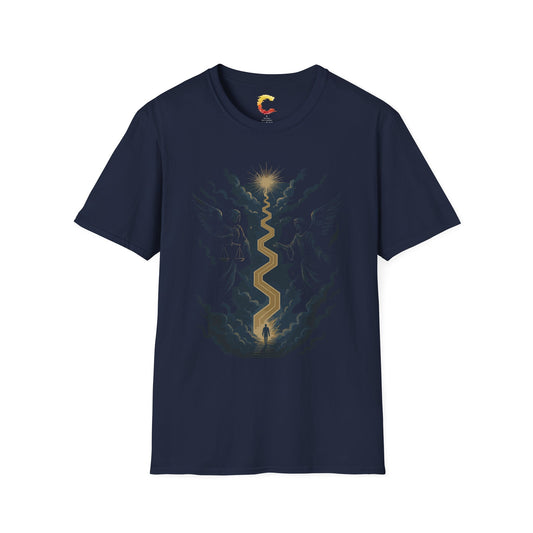 Angelic Vibes Unisex Softstyle T-Shirt, Spiritual Tee, Gift for Her, Mindfulness Apparel, Casual Wear, Unique Graphic Shirt