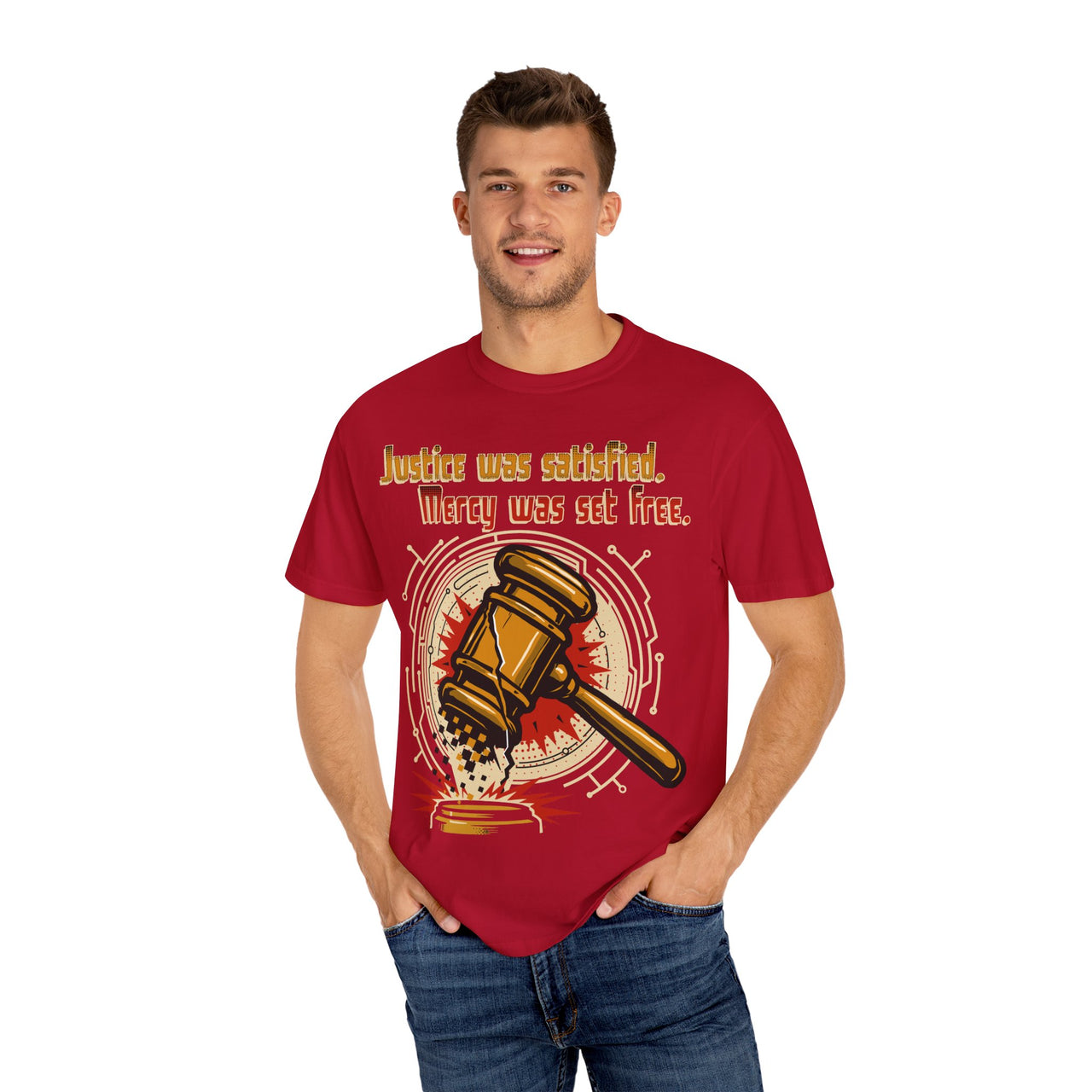 Gavel Split - Justice Meets Mercy Christian T-Shirt