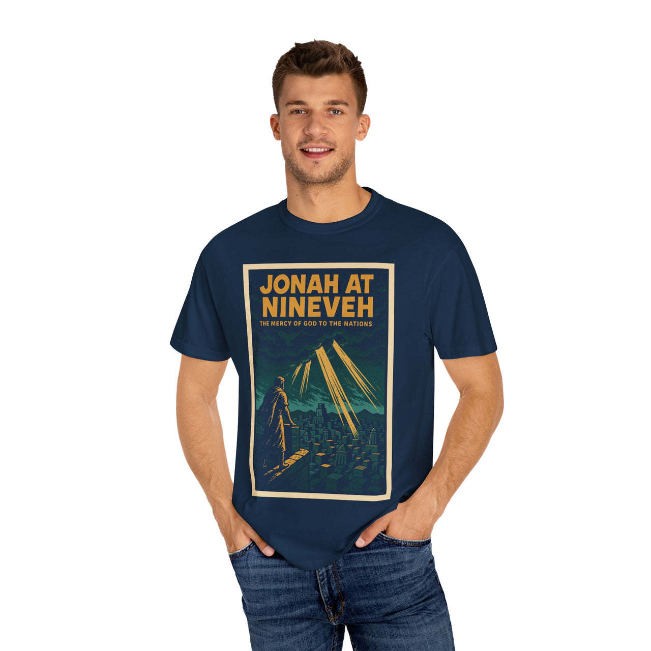 Jonah at Nineveh Mercy Graphic Novel Christian Tee