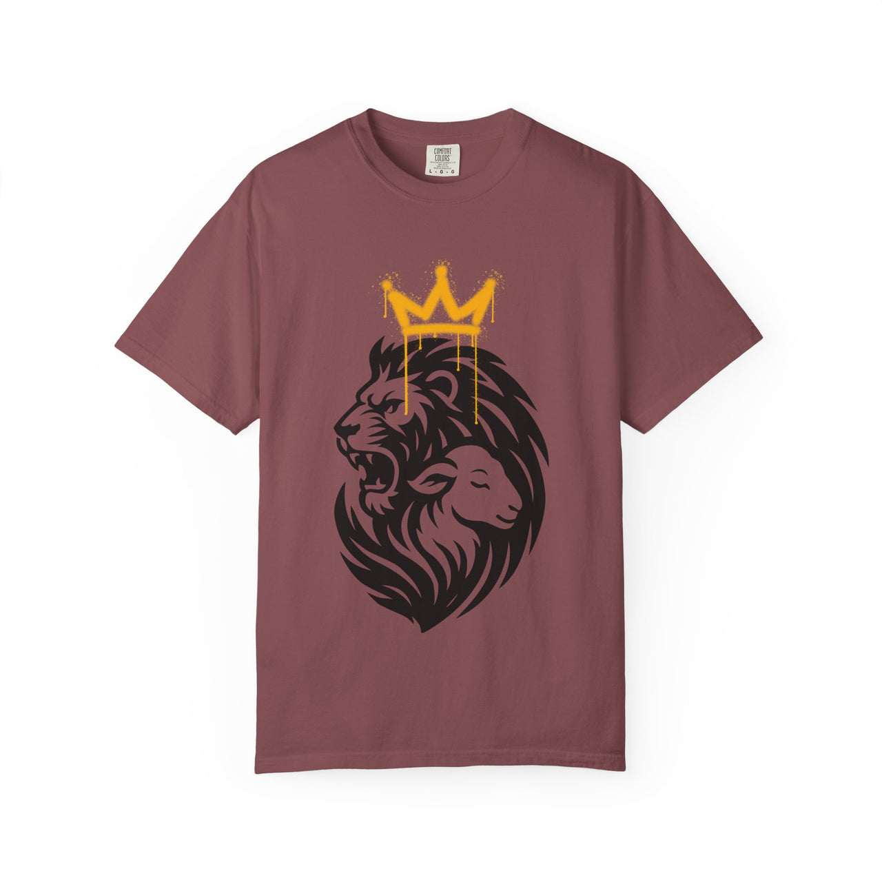 Lion and Lamb Tribal Crown Christian Faith Tee