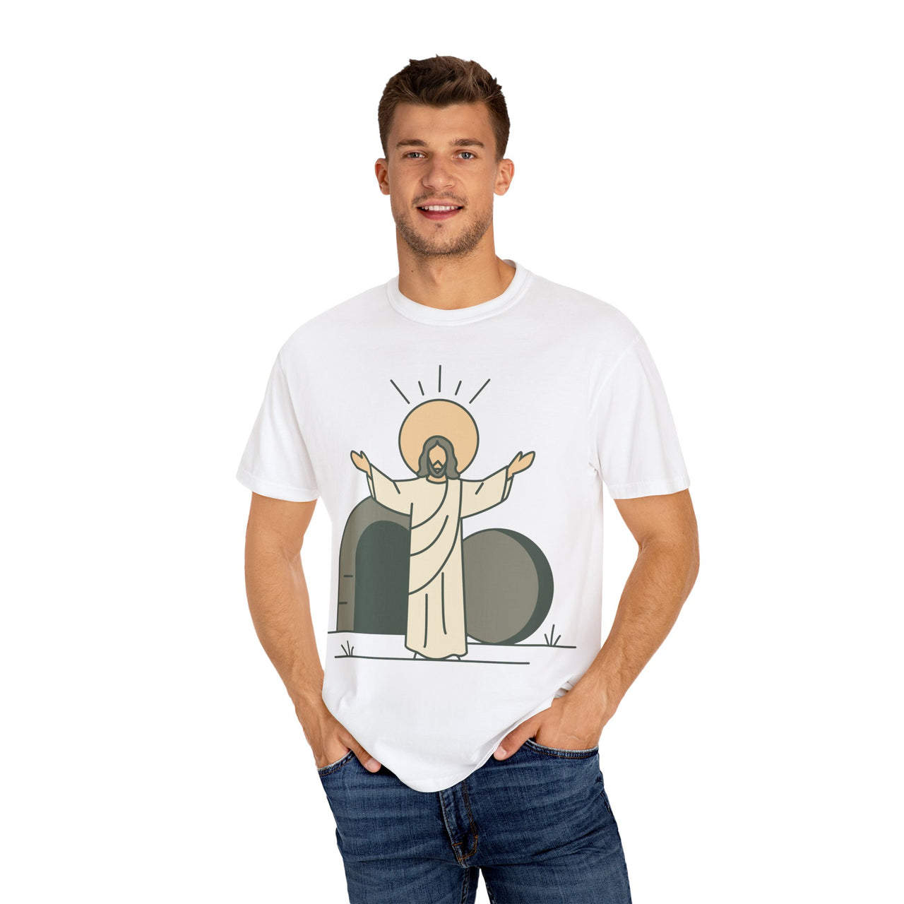 Minimalist Resurrection He Is Risen Christian Tee