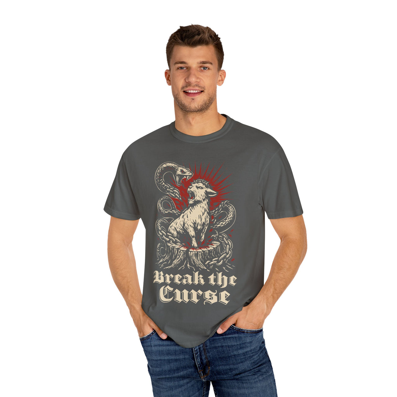 Break the Curse Roaring Lamb Christian Graphic Tee