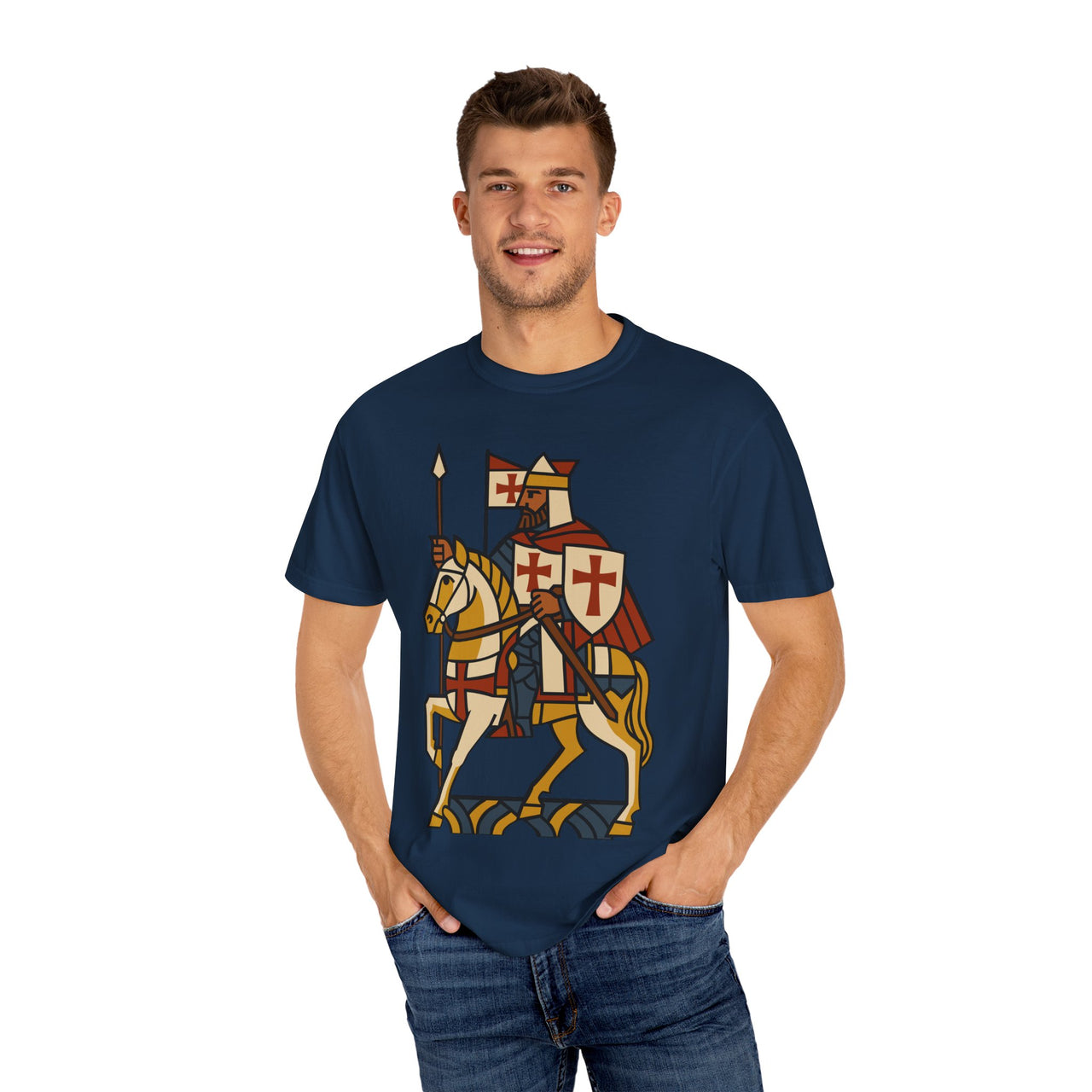 Crusader King Medieval Warrior Christian Graphic Tee