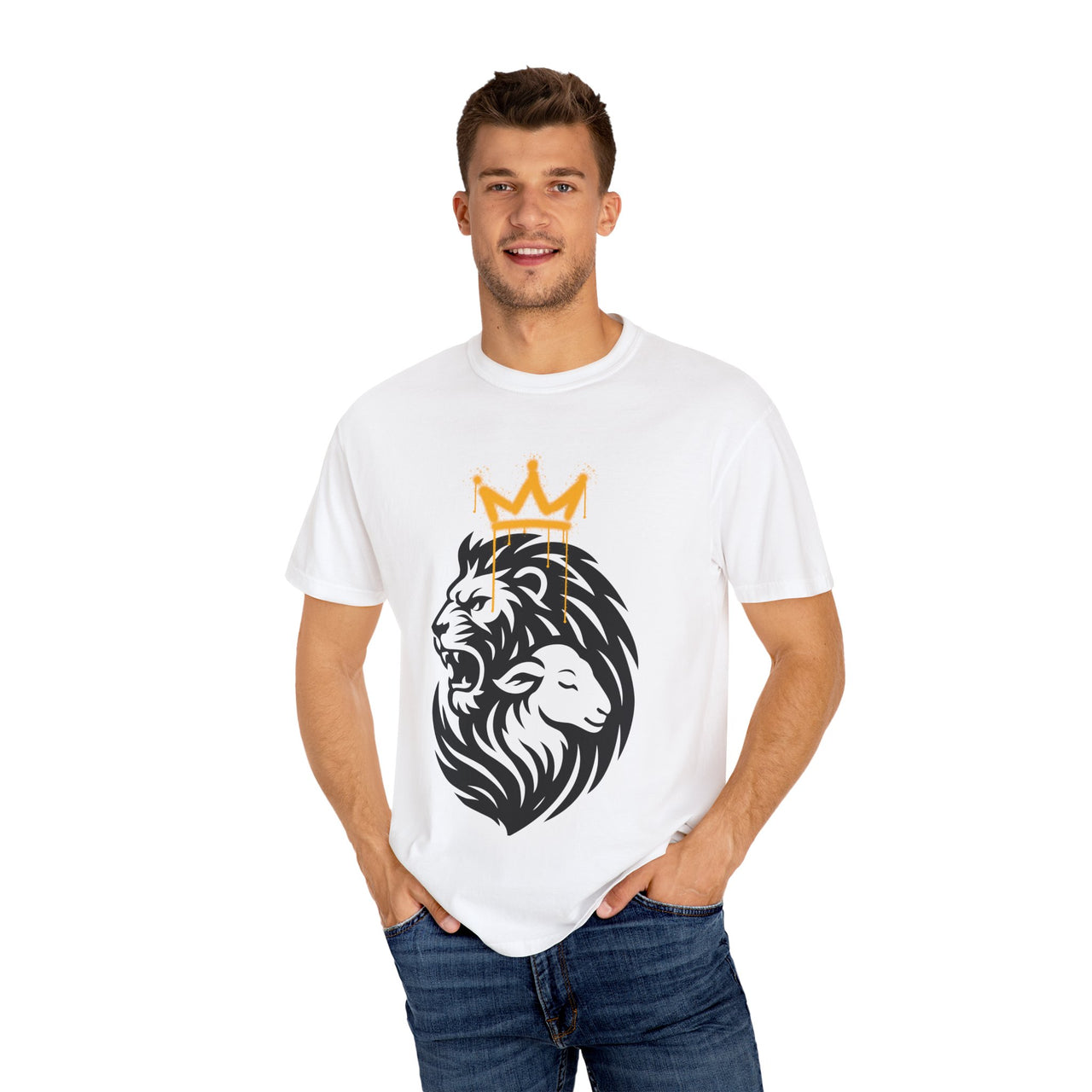 Lion and Lamb Tribal Crown Christian Faith Tee