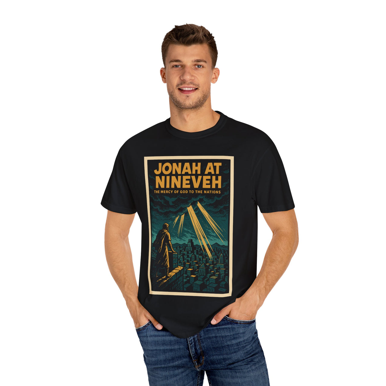 Jonah at Nineveh Mercy Graphic Novel Christian Tee