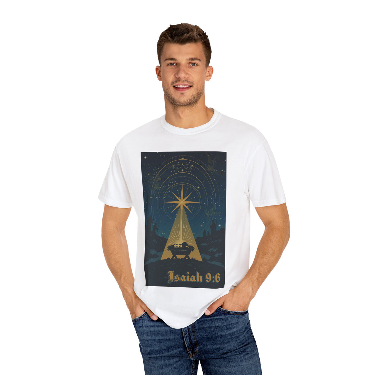 Unto Us - The Night of Arrival Vintage Nativity Christian Tee