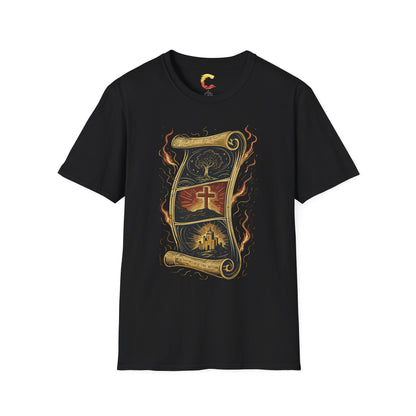 "The Scroll Still Unfolds" – Epic Biblical Saga Tee