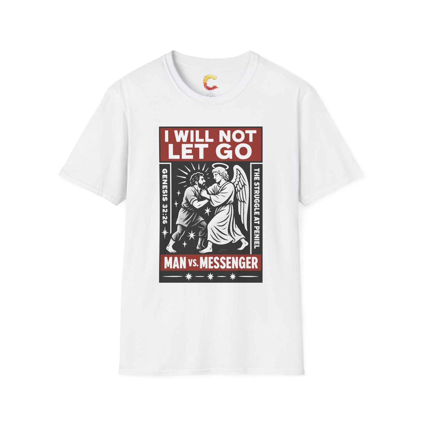 "I Will Not Let Go" Vintage Fight Poster T-Shirt – Jacob vs. The Angel (Genesis 32:26)