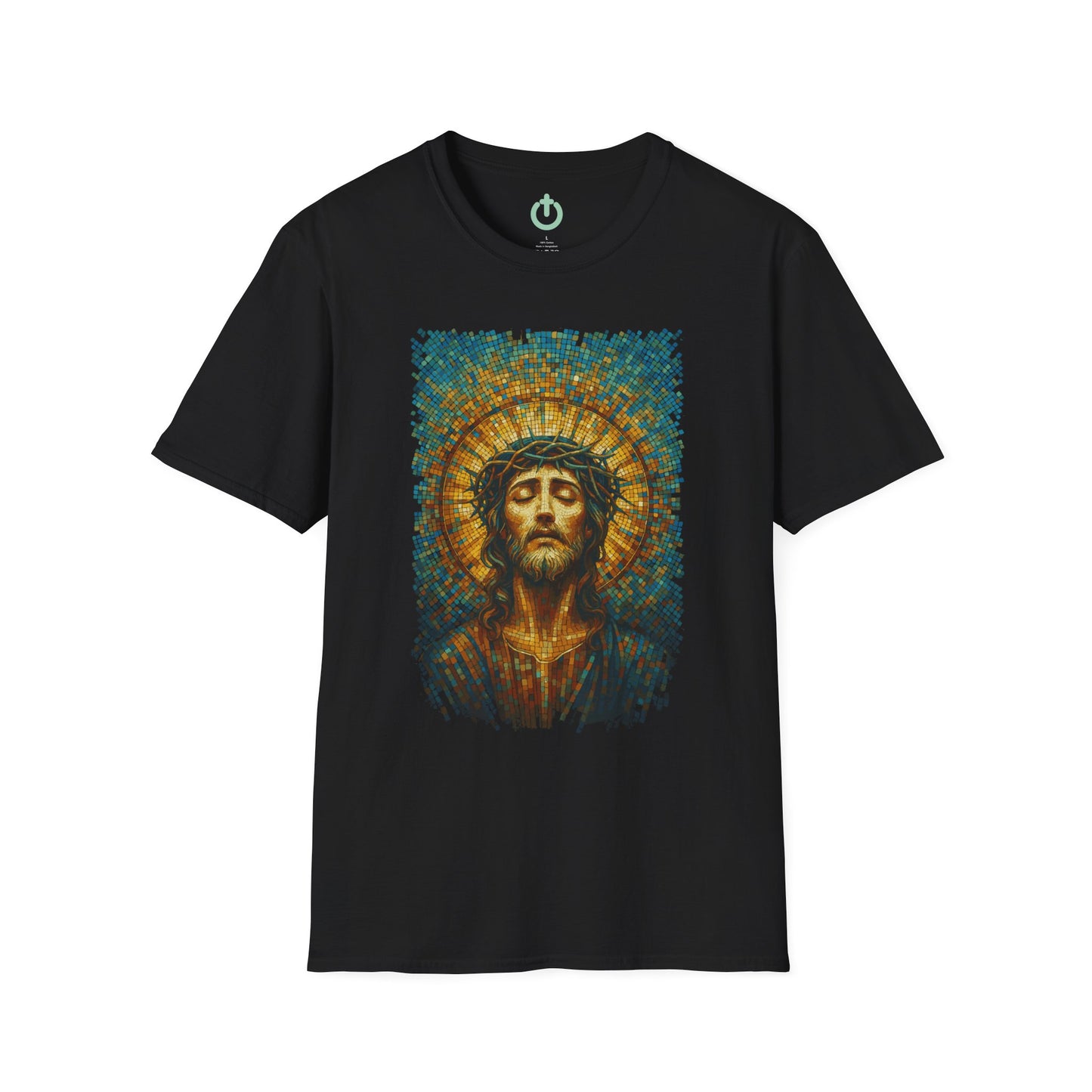 Jesus Mosaic Christian Art T-Shirt – Inspired by Ancient Tile Designs