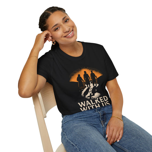 Walked With Us – Road to Emmaus T-Shirt (Luke 24:15)