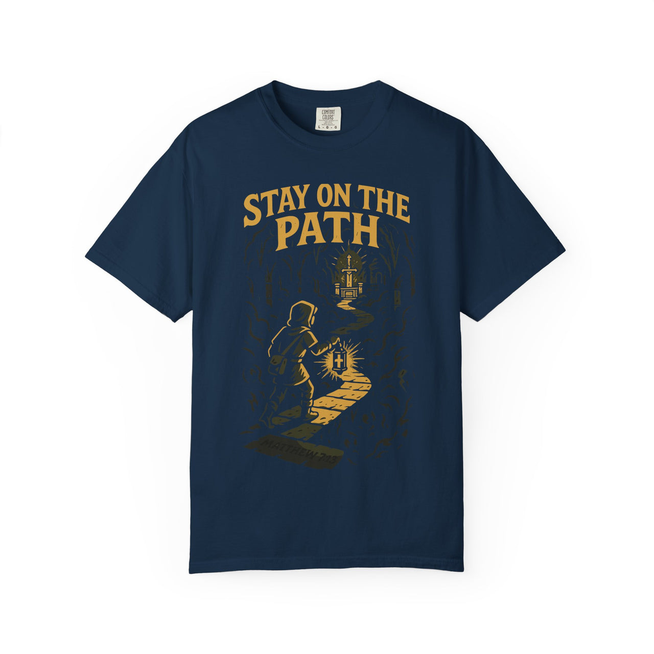 Stay on the Path Matthew 7 Dungeon Crawler Christian Tee