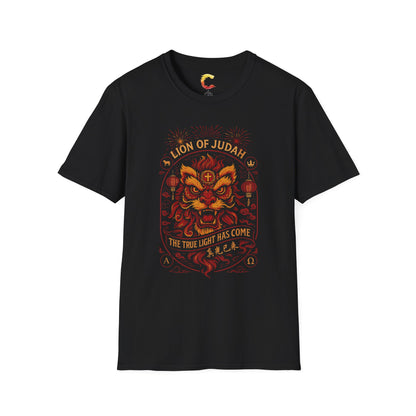 Spiritual Graphic Tee: Lion of Judah Design, Unisex T-Shirt for Faith Festivals, Everyday Wear, Unique Gift, Religious Apparel