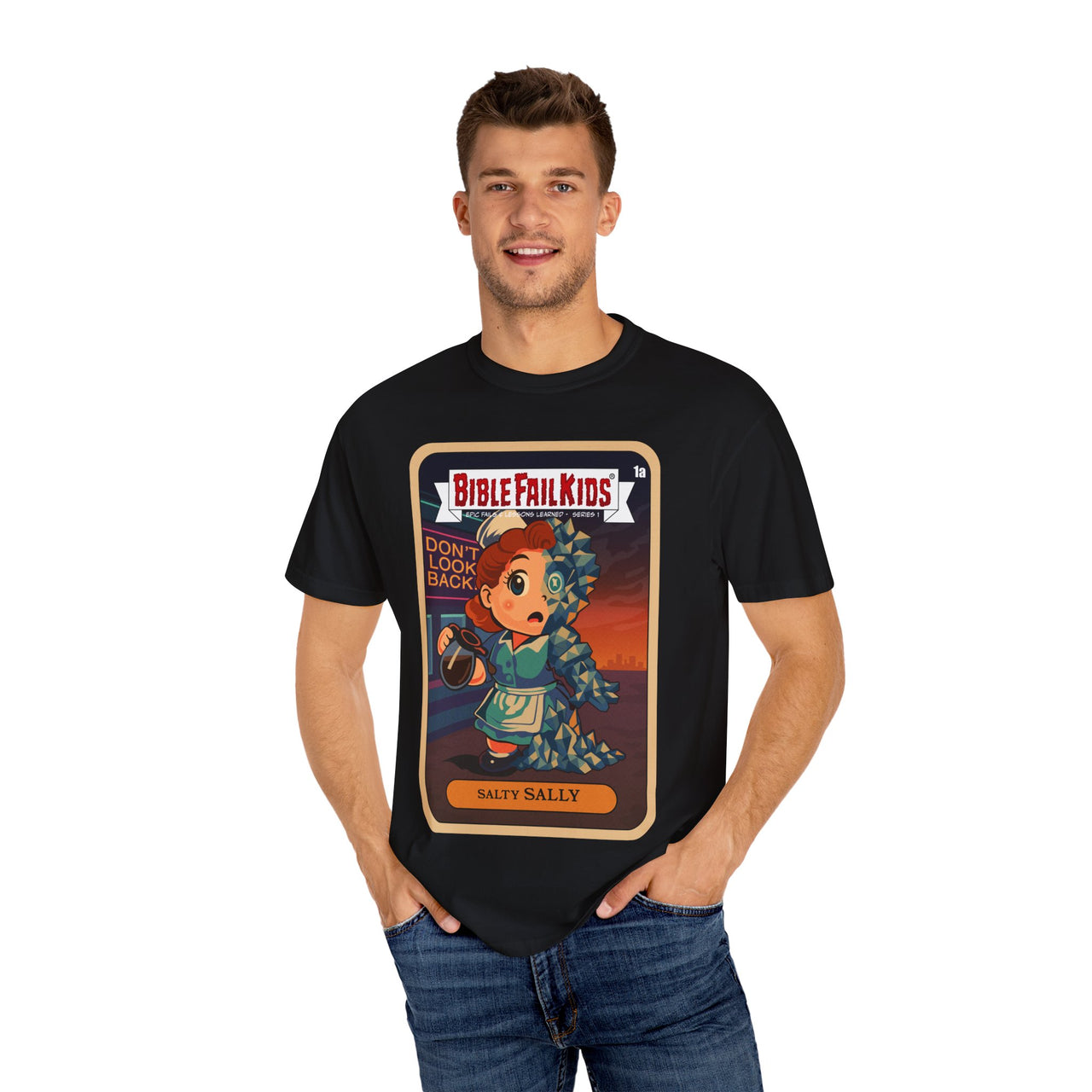 Salty Sally T-Shirt – Bible Fail Kids 80s Parody Christian Tee