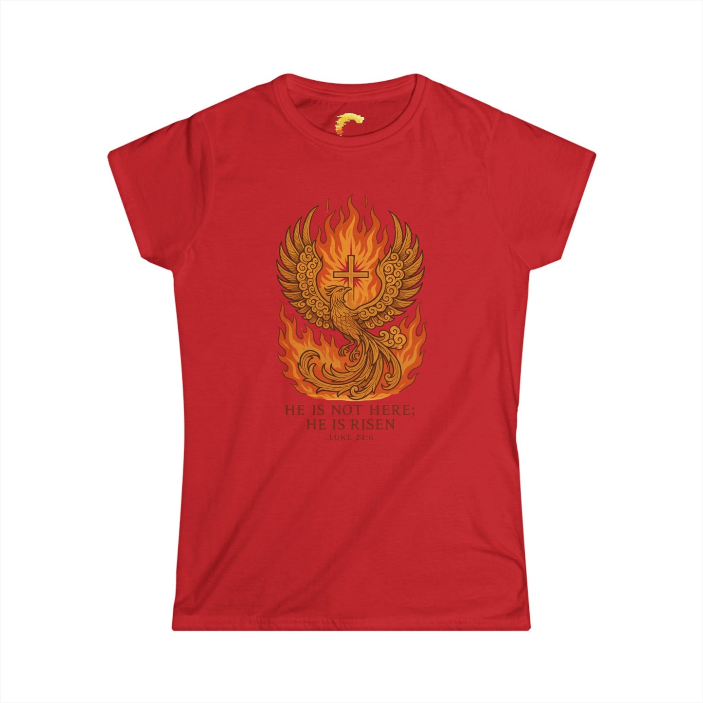 Phoenix Risen Women's Softstyle Tee, Inspirational T-Shirt, Gift for Her, Easter Apparel, Spiritual Fashion, Confidence Wear