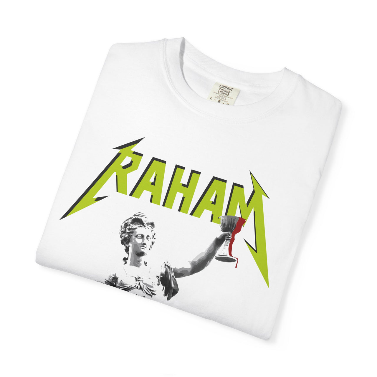 RAHAM “And Mercy For All” Christian Metal Tee – Lady Justice Mercy-Inspired Streetwear Shirt